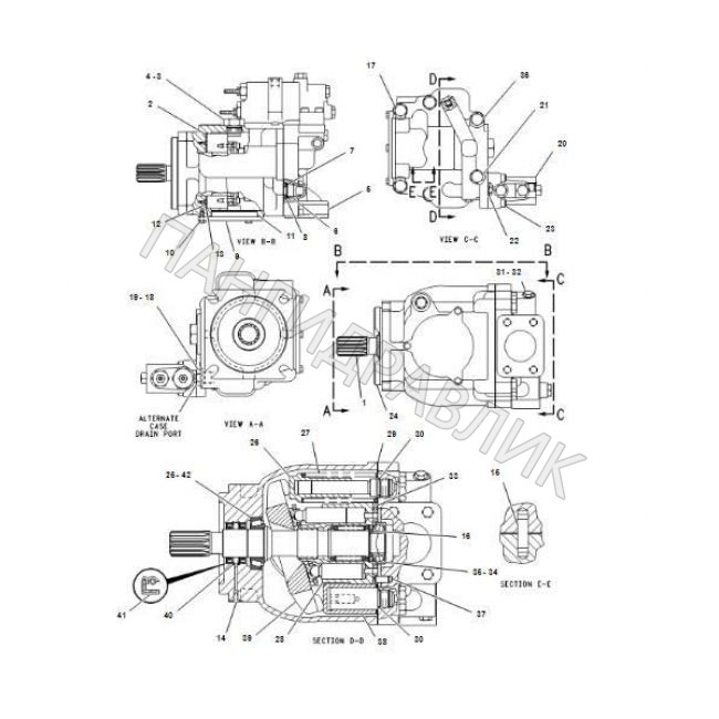 Гидравлический насос CAT 107-8136 Caterpillar D6M, D6M LGP